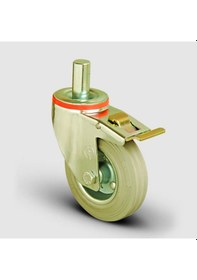 Resim Em03Sprg150F Oynak Frenli Pimli Gri Kauçuk Tekerlek Çap:150 