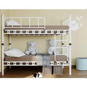 Resim Reyo Zambak Genç Çocuk Yatak Odası Beyaz Metal Ranza 90x190 90 X 190 CM 