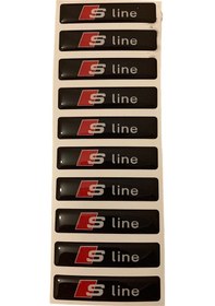Resim Audı S Line Logolu 10 Adet Arma Stıcker 60mm 14 Mm 
