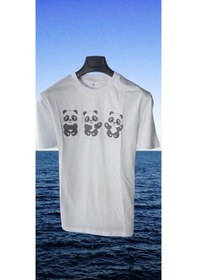 Resim Panda Baskı Tekstil Minik Pandalar Beyaz 