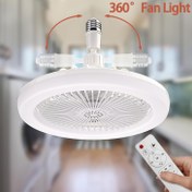 Resim 1 adet XBATE 10 inç Modern Tavan Fanı, Uzaktan Kumanda, Sessiz Çalışma, Ayarlanabilir Hızlar ve Ayarlanabilir LED Işık, E26/E27 Taban, Yatak Odası, Mutfak, Oturma Odası, Ev Ofisi için - Enerji Verimli Aydınlatma ve Soğutma Fanı, Yatak Odası Hava Akı 