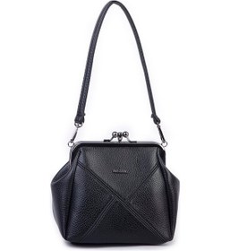 Resim Nas Bag Mini Vintage Burslu Klipsli Kadın Omuz Ve Çapraz Çanta Siyah Lopez 20x17 Cm Çok Renkli 