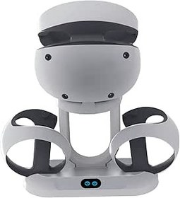 Resim Aokicase For PS VR2 Multifunctional Controller Charging Station with LED, Multifunctional Cooling Base, Dual Charger Docking Station for PS VR2 with Headset Holder (White, PS VR2) PS VR2-001B 