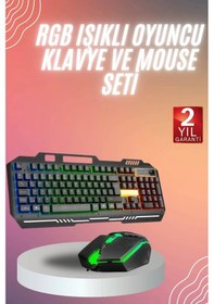 Resim Rgb Işıklı Klavye Q Klavye Mouse Hediyeli 