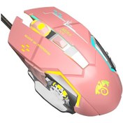 Resim Leaven X6 6 Tuşlu Oyun Bilgisayarı Ergonomik Kablolu Fare, Kablo Uzunluğu: 1.42m Pembe Diğer 