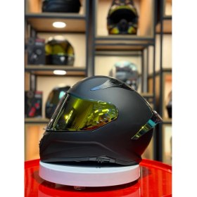 Resim Scoyco Mts M-801 Mat Siyah-Gold Güneş Vizörlü Kask (Gold Camlı) 