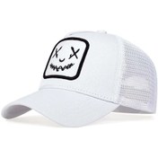 Resim Voron Pamuk Snapback Beyzbol Şapka - Ayarlanabilir Hip Hop Gülümseme Desenli Yaz Güneş Şapkasıwhıtestandarterkek Whıte 