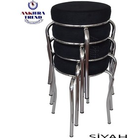 Resim Tabure (Krom Ayaklı) (4 Adet) - Mutfak Balkon Taburesi 