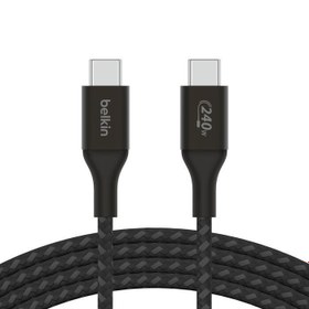 Resim Belkin CAB015BT1MBK Boostcharge Örgülü USB-C to USB-C 240W Şarj Kablosu 1M - Siyah 