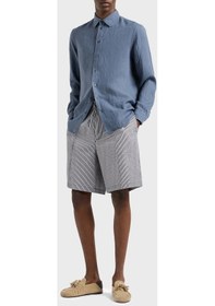 Resim Emporio Armani Erkek Short 3D1Pe2 1Npız 06F8 Gri-Beyaz Gri - Beyaz 