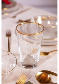 Resim Rakle Pure Altın Yaldızlı 4'lü Meşrubat Bardağı Seti 400 Cc Renkli 