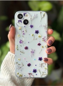 Resim Go Aksesuar Iphone 13 Ve 14 Uyumlu Çiçek Baskılı Kamera Korumalı Kılıf 