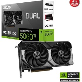 Resim ASUS Dual RTX5060TI O8G Nvidia Geforce RTX 5060 TI 8GB GDDR7 128bit OC HDMI 3xDP DLSS4 Ekran Kartı 