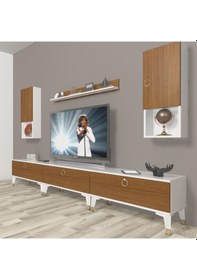 Resim Decoraktiv Eko 270da Mdf Gold Tv Ünitesi Tv Sehpası Beyaz - Ceviz 