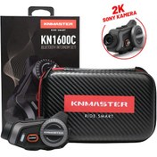 Resim Knmaster KN1600C Motosiklet Kask Bluetooth Intercom Kulaklık Seti Siyah 