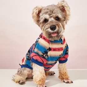 Resim Sıcak Çiçekli Baskılı Pet Kazak Küçük ve Orta Boy Köpekler İçin - Rahat ve Şık Soğuk Hava Köpek Giyimleri 