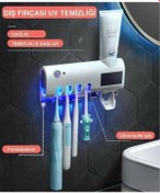 Resim Genel Markalar Otomatik Diş Macunu Sıkacağı Ve Uv Sterilizatör, Diş Fırçası Tutacağı 