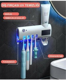 Resim Genel Markalar Otomatik Diş Macunu Sıkacağı Ve Uv Sterilizatör, Diş Fırçası Tutacağı 