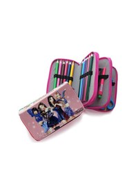 Resim Kalem Kutusu Black Pink Blink Organizer Kalemkutu Vegan Deri Üç Bölmeli Kalemlik 