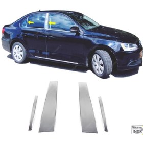 Resim Leonacs Fams Otomotiv Vw Jetta Krom Kapı Direk Seti 4 Parça 2010-2015 Arası Paslanmaz Çelik 