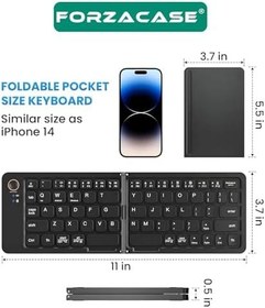 Resim Tablet Telefon için Şarjlı Katlanabilir Taşınabilir Kablosuz Bluetooth Mini Klavye FC1030 