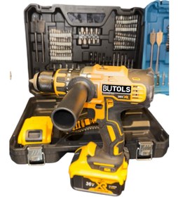 Resim butols KÖMÜRSÜZ X2 ŞARZLI DARBELİ VİDALAMA MATKAP 84 PARÇA SET MAVİ 