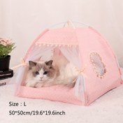 Resim Pembe Çiçekli Kedi Yatağı 