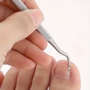 Resim Paslanmaz Çelik Batık Tırnak Temizleyici - Derin Temizlik için Kavisli Tırnak Kaşığı, Kaymaz Tutuş, Kullanımı Kolay Pedikür Aracı 