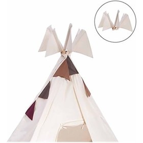 Resim Kiddy's Teepee Tekli Tepe Bayrak - Krem 