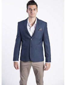 Resim Sposo G-207 Dar Kalıp Desenli İndigo Erkek Blazer Ceket İndigo 