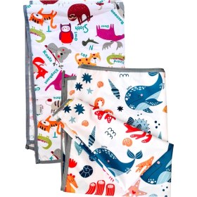 Resim Lidyada Maison Yorni Zoo Seaworld Ikili Ekonomik Set Sıvı Geçirmez Alt Açma Örtüsü Bebek Bakım Örtüsü 65X80CM Büyük Boy Polyester 
