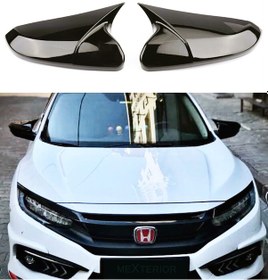 Resim honda civic fc5 2016-2020 parlak siyah batman ayna kapagı 