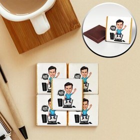 Resim Bilgisayar Kurdu Karikatürlü Kupa ve Çikolata 