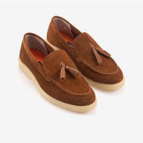 Resim Kemal Tanca Kadın Kauçuk Tabanlı Süet Loafer 15001 Taba 