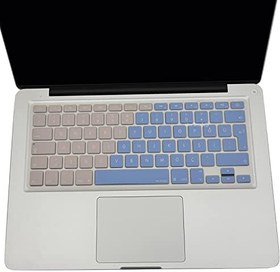 Resim MacBook Klavye Koruyucu Silikon | Türkçe Q Baskılı | MacBook Air 13 inç ve MacBook Pro 13–15 inç (A1278, A1425, A1502, A1286, A1398) UyumluMavi Pembe 