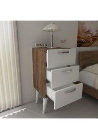 Resim Dekorister Bellini 3 Çekmeceli Şifonyer Beyaz-Ceviz 