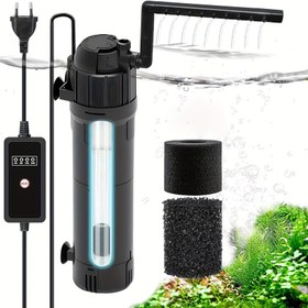 Resim U-V Işıklı Akvaryum Filtresi, 40 ila 454.25 L Balık Tankı için Daldırılabilir Akvaryum Filtresi - U-V Akvaryum Filtresi, Balık Tankı Filtre Sistemi, Akvaryum Pompası ve Filtre Seti, Su Altı Filtresi, Kompakt Tasarım, Güvenilir Mekanizma, Yüksek Performanslı Filtrasyon 