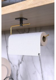 Resim Karteya Gold Rulo Havluluk Peçetelik Yapışkanlı Pratik Banyo Mutfak Askısı Kağıt Rulo Havluluk Gold 