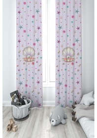 Resim Mekta Home Bebek Ve Çocuk Odası Seksekli Ve Deniz Fenerli 2 Kanat Fon Perde 