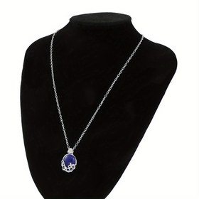 Resim The Vampire Diary TV Dizisi İlhamlı Kolye - Kedi Gözü Mor Taş Pendant ve Alaşım Kenarlı, Gotik Hayran Hediyeleri için Bohem Tarz Vampir Isırma Aksesuar (Kaplamasız, Dayanıklı Casual Giyim) 