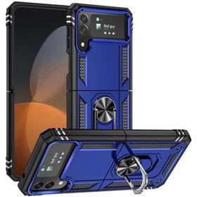 Resim CEPCASE Galaxy Z Flip 4 Kılıf Zırhlı Standlı Yüzüklü Magnet Kapak Tam Koruma 