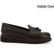 Resim GÖNDERİ(R) Kadın Kahve Antik Dolgu Taban Hakiki Deri Loafer Ayakkabı 