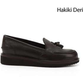 Resim GÖNDERİ(R) Kadın Kahve Antik Dolgu Taban Hakiki Deri Loafer Ayakkabı 