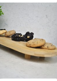 Resim Bambu Ayaklı Sunum Tahtası Dekoratif Peynir Servis Tepsi Sunum St 