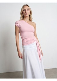 Resim Dilvin 32877 Tek Omuzlu Tokalı Top-toz Pembe 