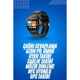 Resim Amoled Ekran Metal Deri Silikon Kordonlu Uyku ve Sağlık Takibi Nemere 