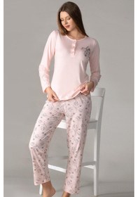 Resim Mevsimlik Uzun Kol Pijama Takım Viskon Alperi 790-28 SOMON 