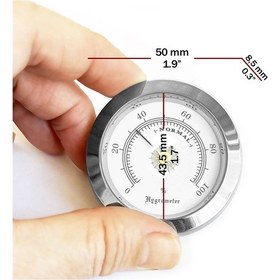 Resim Analog Higrometre Nem Ölçer Humidor Puro Kutusu için Metal Çerçev N11.1834 
