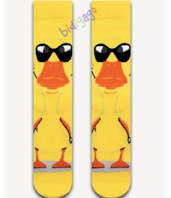 Resim Havalı Ördek - Cool Duck Sarı Kolej Çorap Çok Renkli 