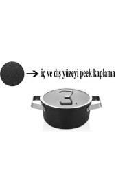 Resim Oms Ekstra Güçlü Biogranit Tencere 22 cm | 3,5 Litre | Indüksiyon Tabanlı | 10 Yıl Garantili 
